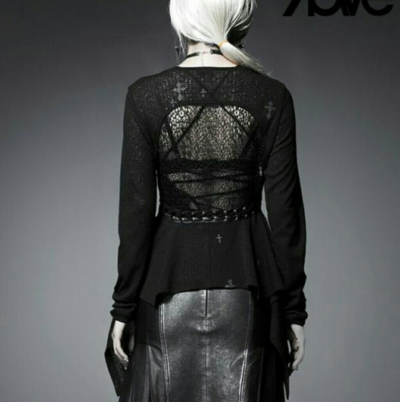 Punk Rave Discontinued Black Gothic Cross Print - Picture 2 of 5